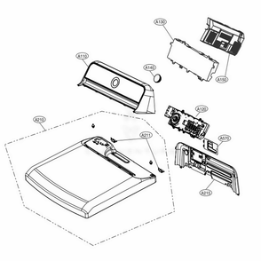 Control Panel And Plate Assembly Diagram and Parts List for DLE7200WE ABWEEUS LG Dryer