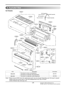 Diagram 1 Diagram and Parts List for ARNU053SJS4 AMBHLUS LG Air Conditioner