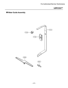 Water Guide Assembly Diagram and Parts List for LDFC353LS ASSEEUS LG Dishwasher