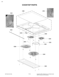 Cooktop Parts Diagram and Parts List for FS1787SS AS1LSGN LG Range