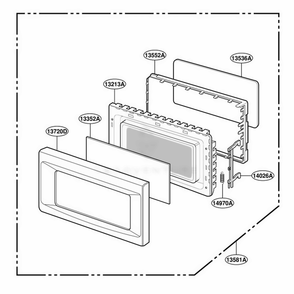 Part Location Diagram of 3213W0A001F LG Door Frame Assembly