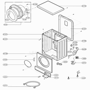 Cabinet Assembly Diagram and Parts List for F1073ND ABWPBAL LG Washer
