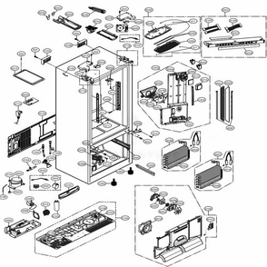Case Parts Diagram and Parts List for 74032 ASWCSE0 LG Refrigerator