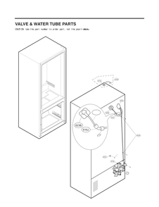 Valve And Water Tube Parts Diagram and Parts List for GC-J288GSXM ASTCNA1 LG Refrigerator