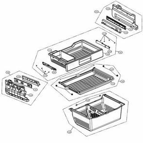 Freezer Parts Diagram and Parts List for LFXS30766S ASTCNA3 LG Refrigerator