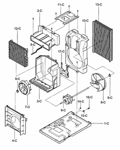 Air Handling/cycle Parts Diagram and Parts List for 58072066200  Kenmore Air Conditioner