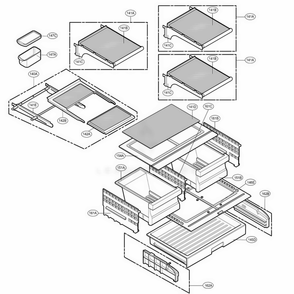 Refrigerator Parts Diagram and Parts List for 78773 ASTCSER LG Refrigerator