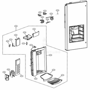 Dispenser Parts Diagram and Parts List for LFX25974ST ASTCNA7 LG Refrigerator