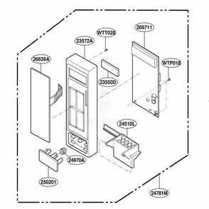 Part Location Diagram of 6638W2A159B LG MEMBRANE