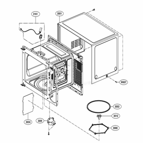 Oven Cavity Parts Diagram and Parts List for LMC0975ST CS1ELNA LG Microwave