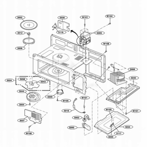 Interior Parts 1 Diagram and Parts List for JVM1542BF ABKEGEU LG Wall Oven