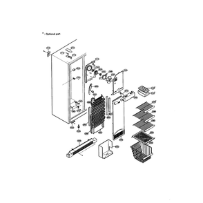 Freezer Compartment Diagram and Parts List for LRSPC2331T  LG Refrigerator