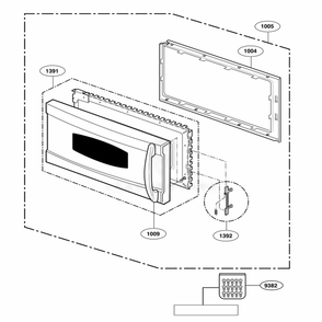 Part Location Diagram of 3651W1A019A LG HANDLE ASSEMBLY