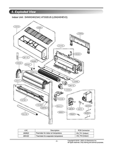 Indoor Unit Diagram and Parts List for S4NW24K23AC AT3GEUS LG Air Conditioner