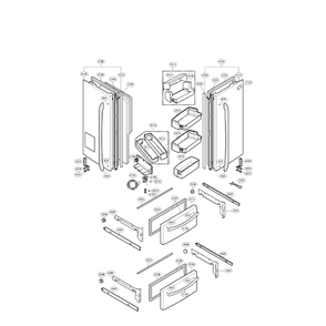 Door Diagram and Parts List for LMX25984SB 00 LG Refrigerator