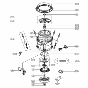 Tub Assembly Diagram and Parts List for WT5075CW ABWEEUS LG Washer