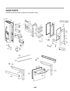 Door Parts Diagram and Parts List for GR-X268NSSM ASTCNA4 LG Refrigerator
