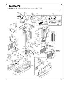 Case Parts Diagram and Parts List for GR-X318LSTM ASTCSE0 LG Refrigerator