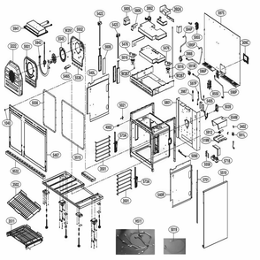 30-Inch Cavity Parts Diagram and Parts List for SKSGR480GS ASTESGN LG Range