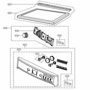 Control Panel And Plate Assembly Diagram and Parts List for 91982 ABWESEU LG Dryer