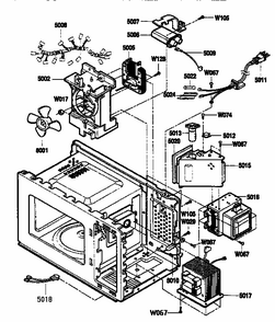 Oven Interior Diagram and Parts List for 7218901391  Kenmore Microwave