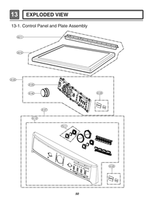 Control Panel And Plate Assembly Diagram and Parts List for RN18A1GS ASTESEU LG Dryer