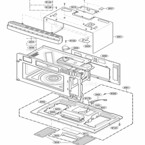 Oven Cavity Parts Diagram and Parts List for LMVH1750SW AWHELGA LG Range