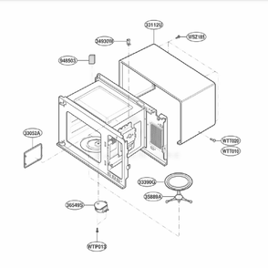 Oven Cavity Parts Diagram and Parts List for KCMS145JBL1 AB1EKAD LG Range