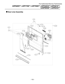 Door Liner Assembly Diagram and Parts List for DUAG27HN ASTESNA LG Dishwasher