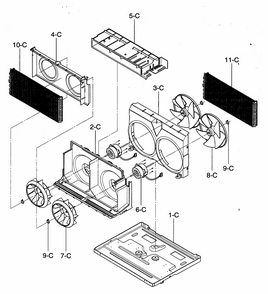 Air Handling/cycle Parts Diagram and Parts List for 58074109400  Kenmore Air Conditioner