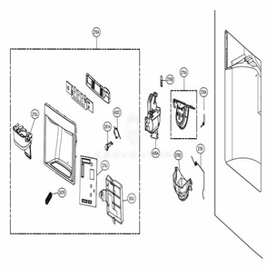 Dispenser Parts Diagram and Parts List for 74042 ASWCSE1 LG Refrigerator