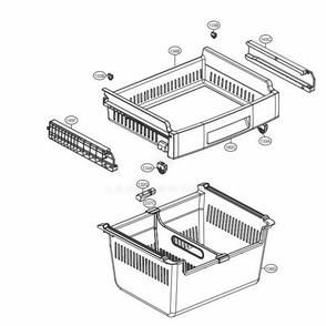 Freezer Parts Diagram and Parts List for LFNS22520D ASBCNA1 LG Refrigerator