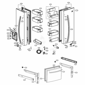 Door Parts Diagram and Parts List for 71322 ASWCSE1 LG Refrigerator