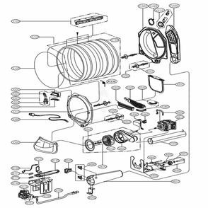 Drum And Motor Assembly: Gas Type Diagram and Parts List for DLGX5781VE ASSEEUS LG Dryer