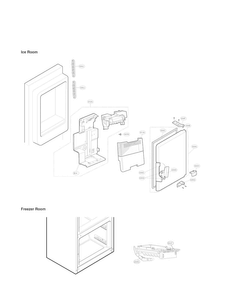 Ice Maker Parts Diagram and Parts List for LFX25973ST 03 LG Refrigerator