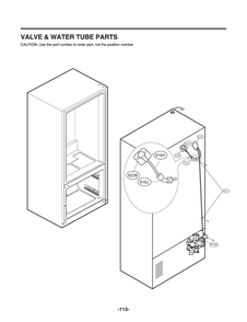 Valve And Water Tube Parts Diagram and Parts List for GR-L28ANKXM ASBCNA0 LG Refrigerator