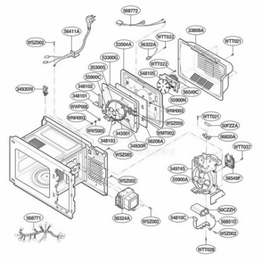 Interior Parts Diagram and Parts List for KCMC155JWH AMWEKAD LG Range