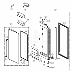 R-Room Door Part 2 Diagram and Parts List for LNXC23766D ASBCNA0 LG Refrigerator