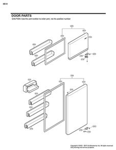 Door Parts Diagram and Parts List for LTCS24223S 07 LG Refrigerator