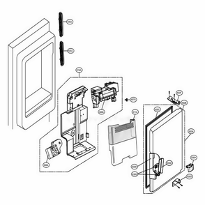 Ice Maker And Ice Bin Parts Diagram and Parts List for 71072 ASWCSE1 LG Refrigerator