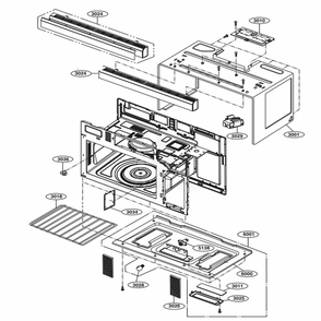 Oven Cavity Parts Diagram and Parts List for LMV1762ST CSBELGA LG Microwave