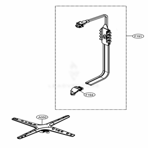 Water Guide Assembly Diagram and Parts List for SKSDW2402P AASESNA LG Dishwasher
