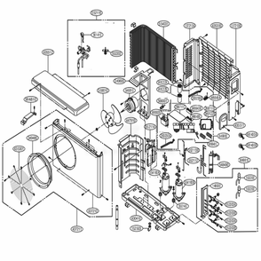 Main Diagram and Parts List for AMMH24FA1 AWGAHCI LG Air Conditioner