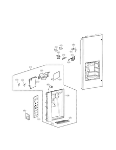 Dispenser Parts Diagram and Parts List for LFX31935ST 01 LG Refrigerator