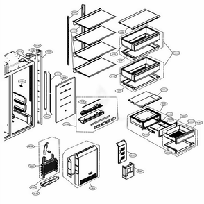 Part Location Diagram of ABQ73482308 LG CASE ASSEMBLY,DISPLAY