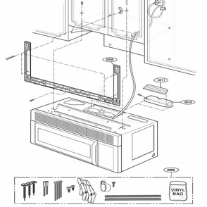 Installation Parts Diagram and Parts List for 80019 CB1ESEA LG Wall Oven