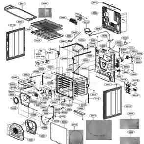 Cavity Parts Diagram and Parts List for LSSG3016ST ASTESTD LG Range