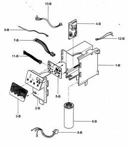 Control Box Assy Diagram and Parts List for 58074132400  Kenmore Air Conditioner
