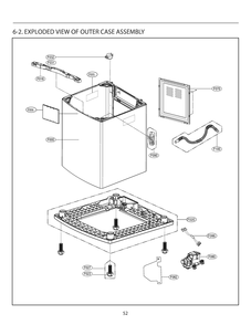 Outer Case Assembly Diagram and Parts List for T1742WGPV ABWEVUS LG Washer