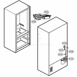 Ice Maker Parts Diagram and Parts List for 71602 ASWCSE2 LG Refrigerator